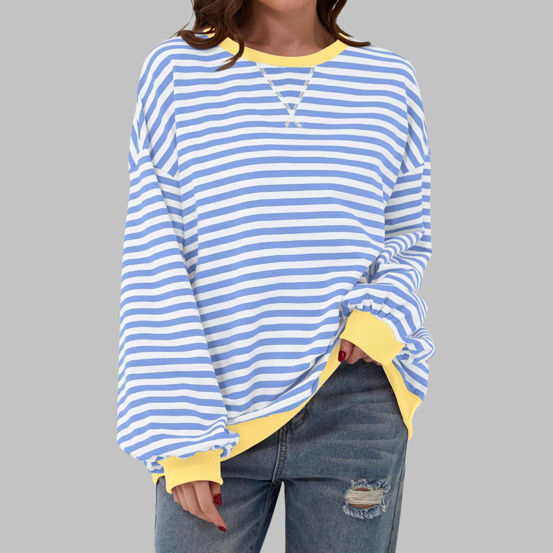 Marley | Oversize-Sweatshirt mit Retro-Streifenmuster