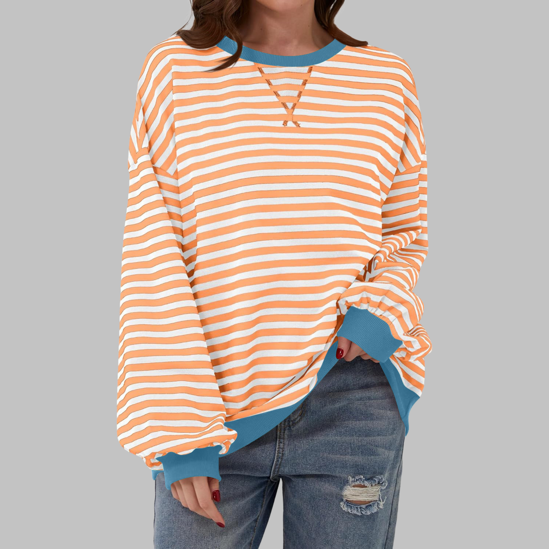 Marley | Oversize-Sweatshirt mit Retro-Streifenmuster