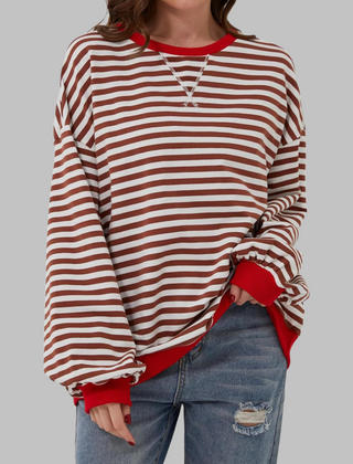 Marley | Oversize-Sweatshirt mit Retro-Streifenmuster