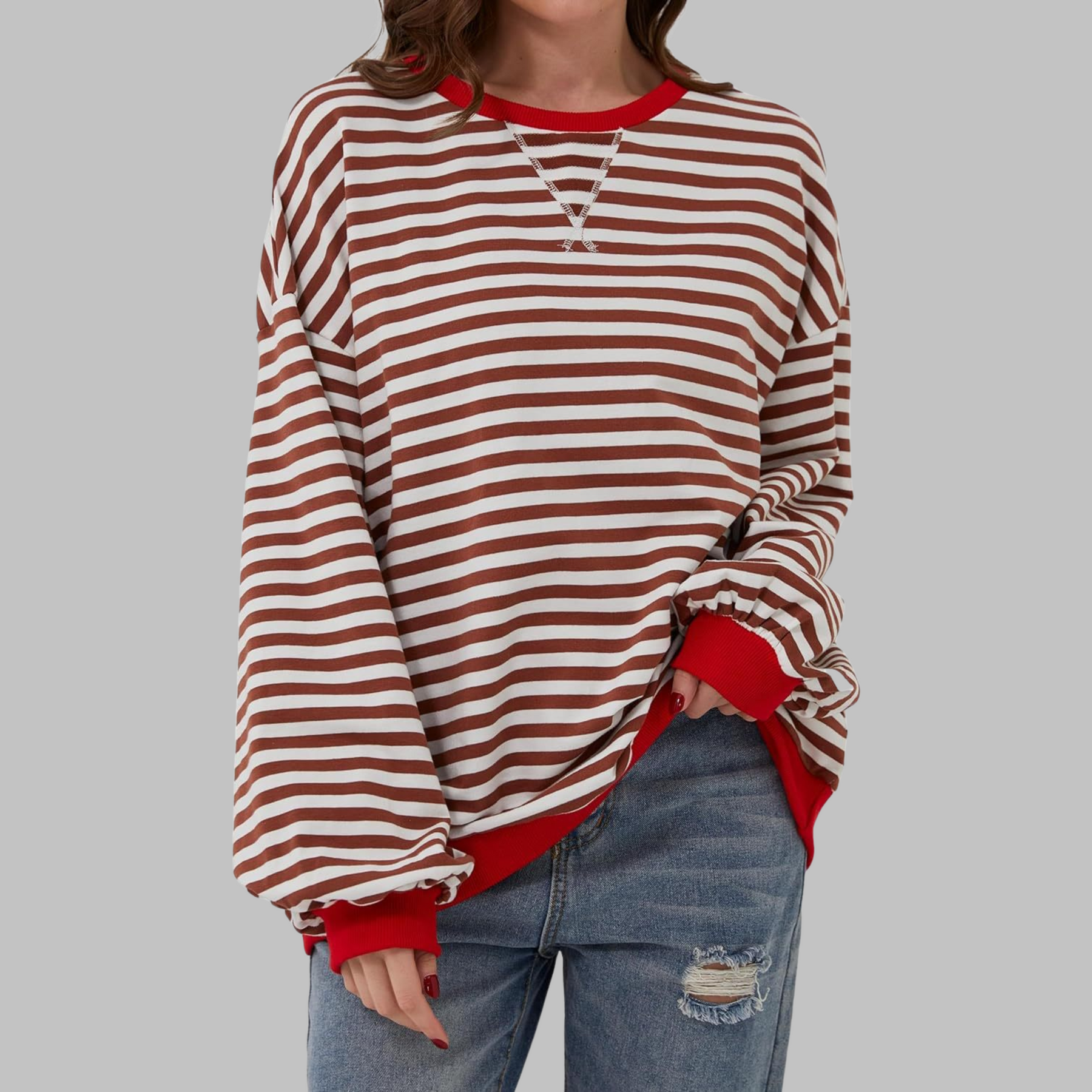 Marley | Oversize-Sweatshirt mit Retro-Streifenmuster