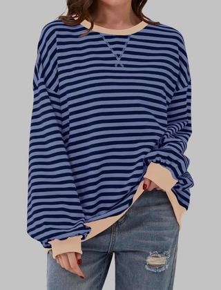 Marley | Oversize-Sweatshirt mit Retro-Streifenmuster
