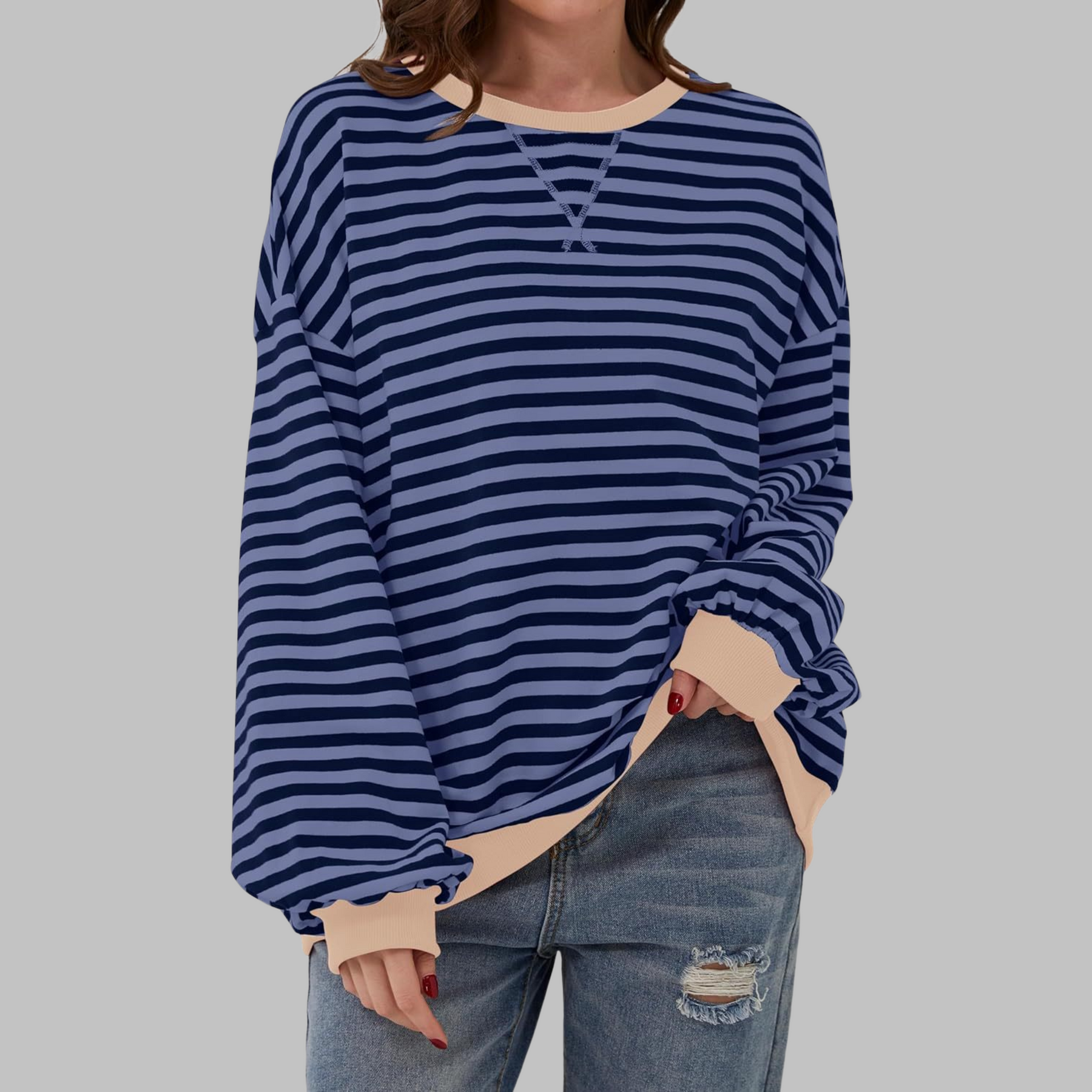 Marley | Oversize-Sweatshirt mit Retro-Streifenmuster