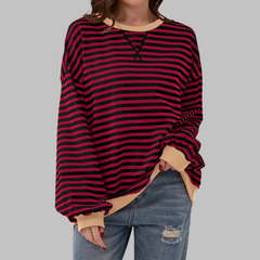 Marley | Oversize-Sweatshirt mit Retro-Streifenmuster
