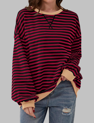 Marley | Oversize-Sweatshirt mit Retro-Streifenmuster