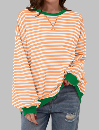 Marley | Oversize-Sweatshirt mit Retro-Streifenmuster