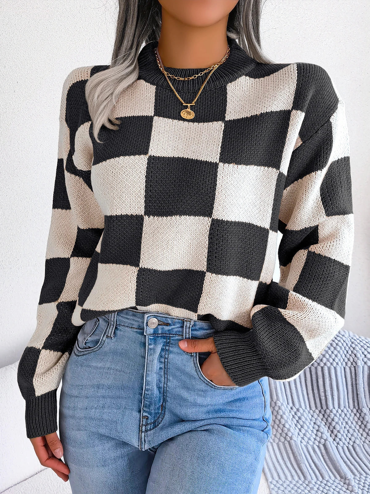 Viera | Gemusterter Kuschelpullover