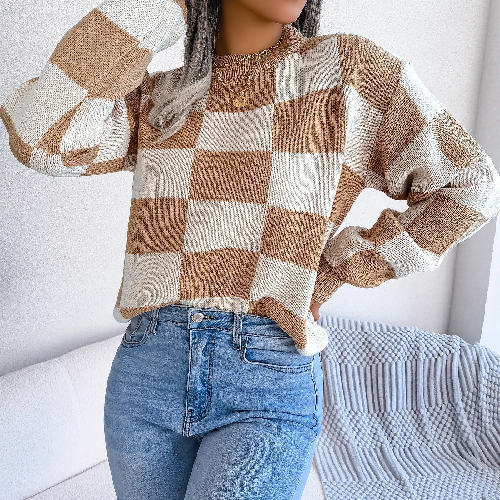 Viera | Gemusterter Kuschelpullover