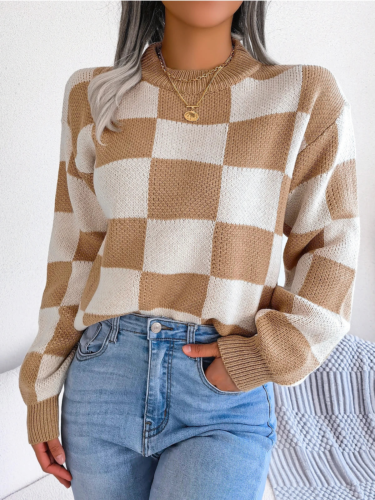 Viera | Gemusterter Kuschelpullover