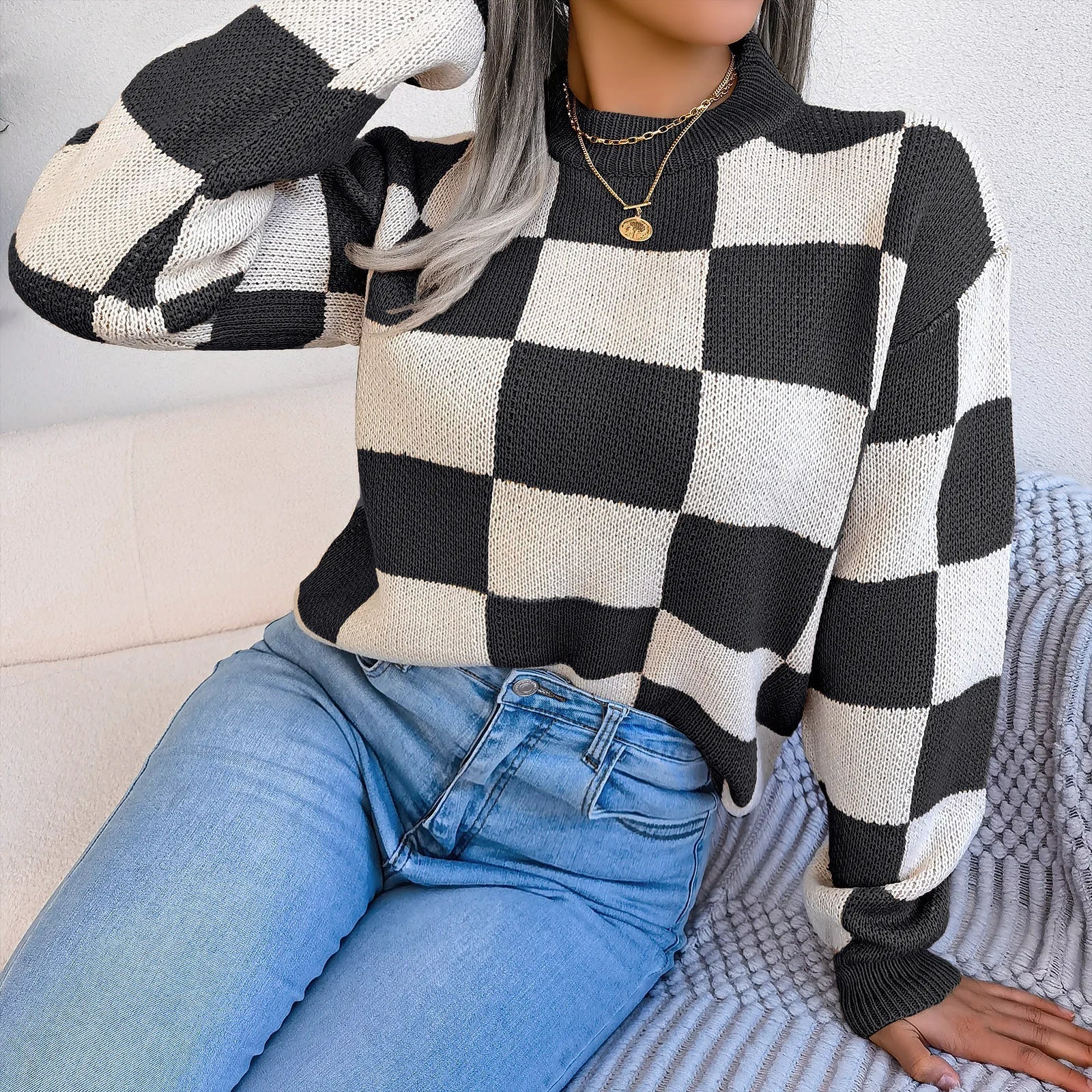 Viera | Gemusterter Kuschelpullover