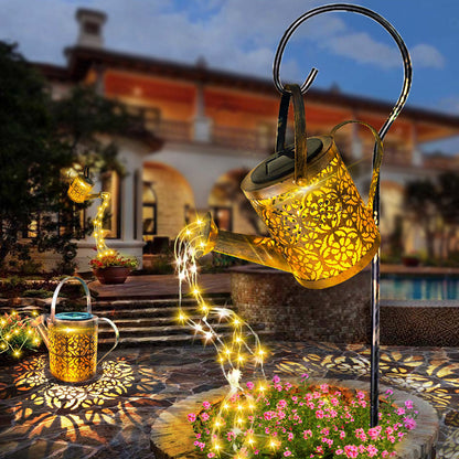 Solar-Powered Waterfall Garden Light