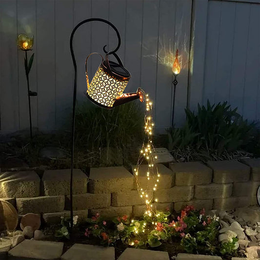 Solar-Powered Waterfall Garden Light