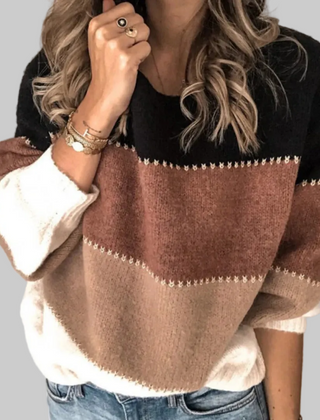 Women’s Casual Striped Knit Sweater | Long Sleeve