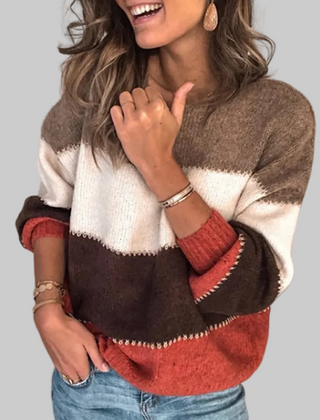 Women’s Casual Striped Knit Sweater | Long Sleeve