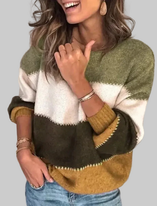 Women’s Casual Striped Knit Sweater | Long Sleeve