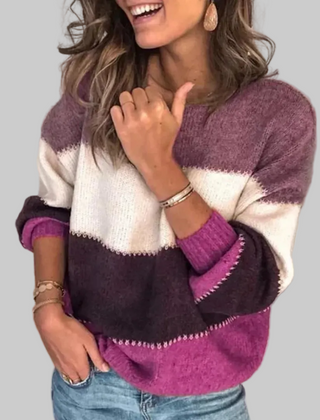 Women’s Casual Striped Knit Sweater | Long Sleeve
