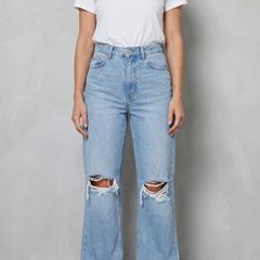 Women's High Waisted Ripped Flare Jeans - Roselienne