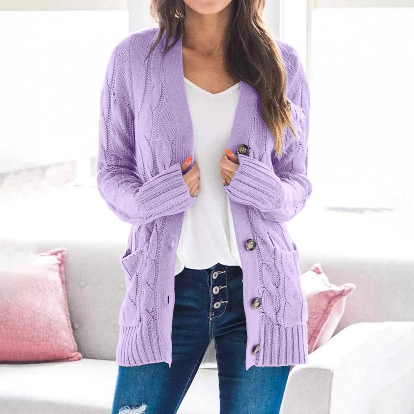 Natalia | Strickjacke mit Knopfleiste