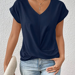 ELEGANTE T-SHIRT MET V-HALS VOOR VROUWEN