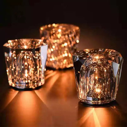 LumiGlimmer | Cordless Crystal Table Lamp