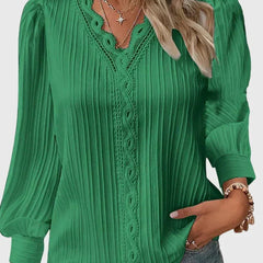 Andie | Elegante V-Ausschnitt Pullover-Bluse