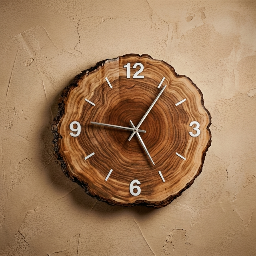 Horloge Murale Silencieuse en Bois – Design Apparence Naturelle