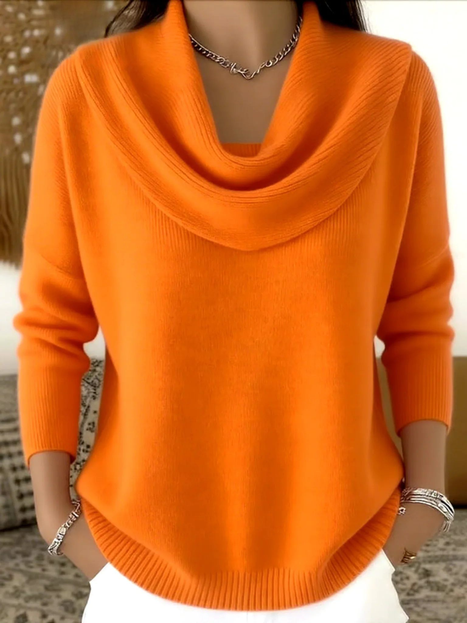 Cowl Neck Merino Wool Jumper