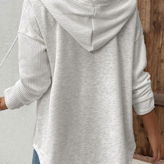 Feliz | Kapuzenpullover mit Knopfleiste und langen Ärmeln