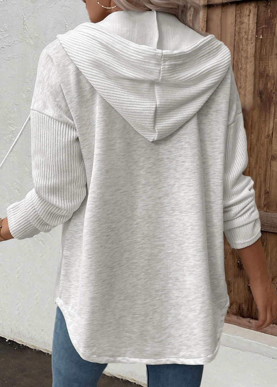 Feliz | Kapuzenpullover mit Knopfleiste und langen Ärmeln