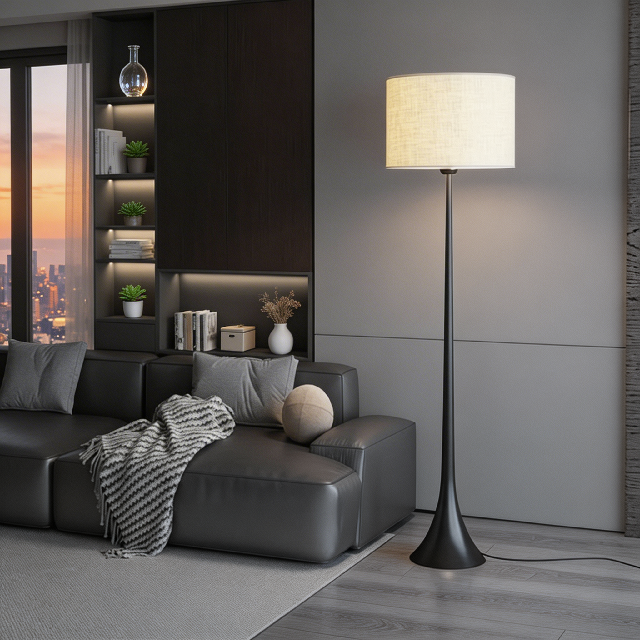 Lampadaire Anderos en Soie – Design Minimaliste