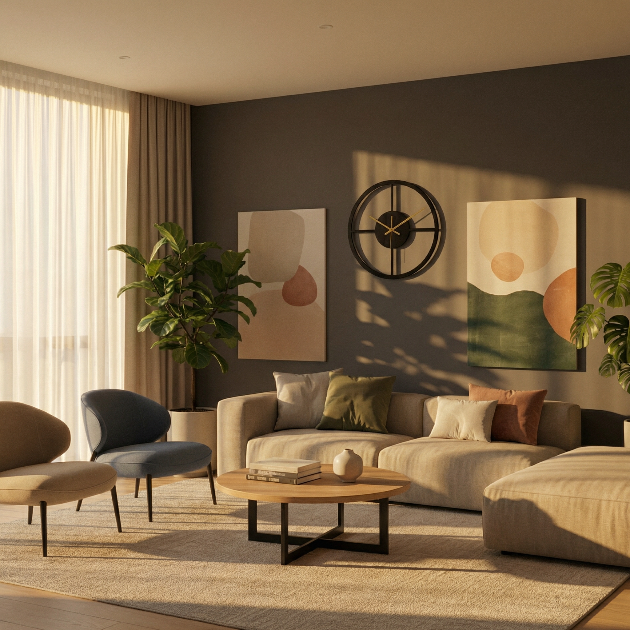Horloge Murale Silencieuse Anniviers – Design Géométrique Moderne