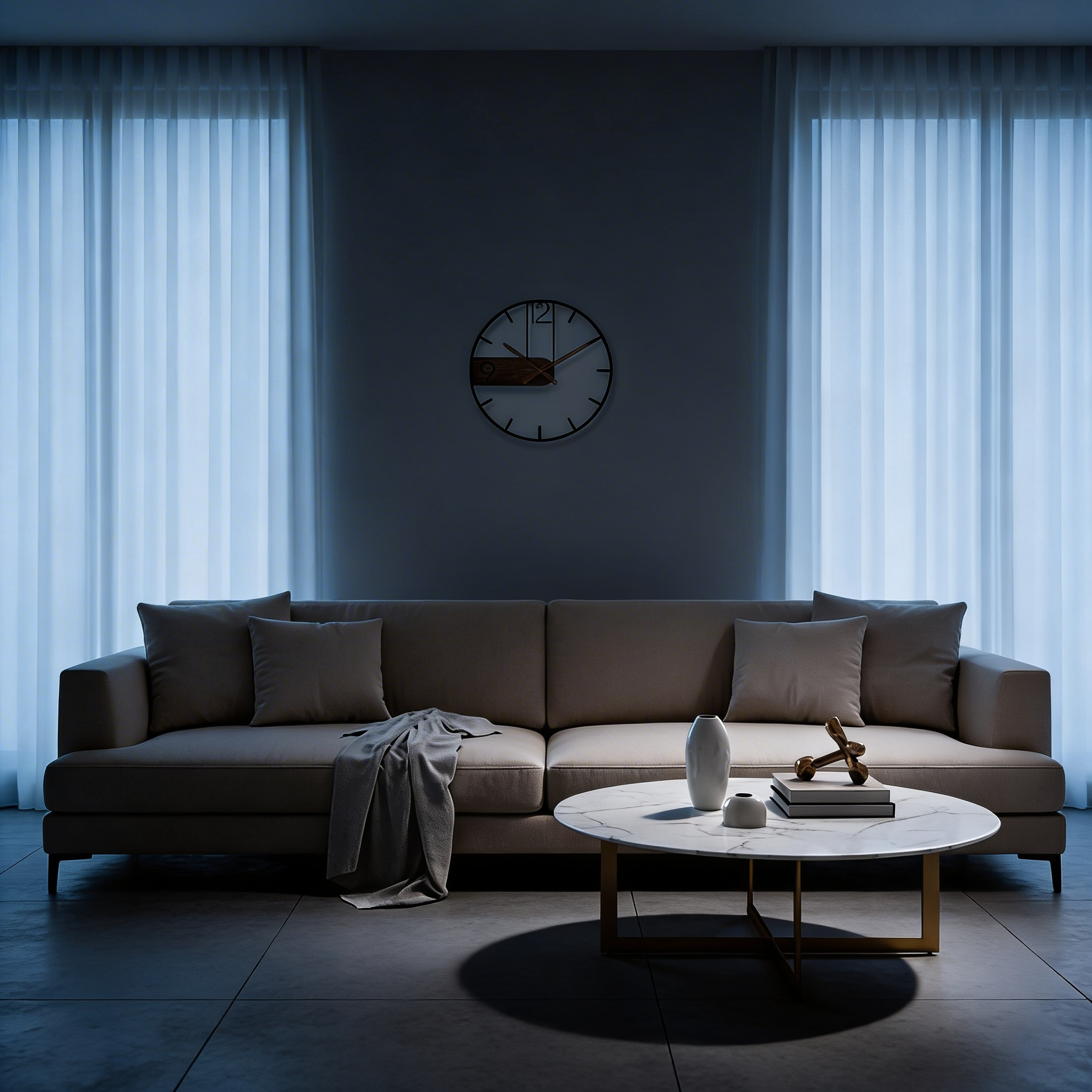 Horloge Murale Chic Silencieuse – Design Noyer & Métal