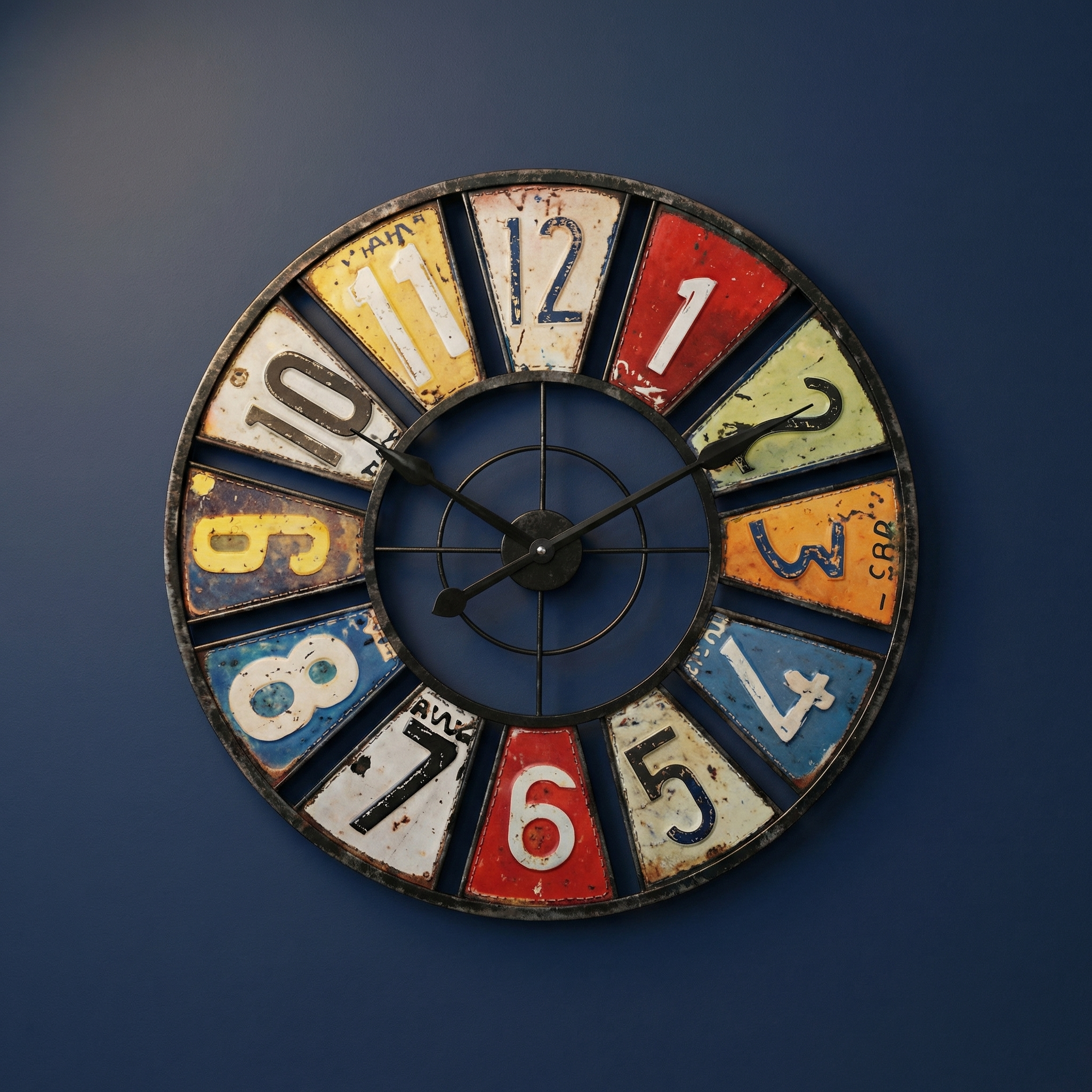 Horloge Murale Rétro Colorée – Intérieur & Extérieur