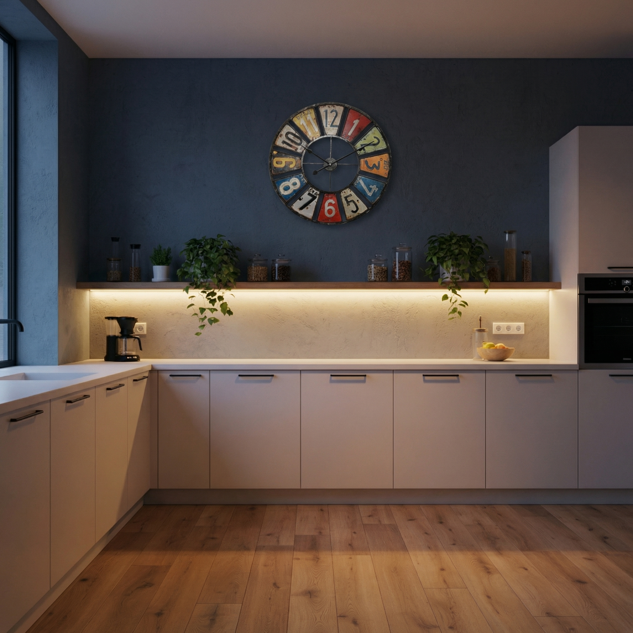 Horloge Murale Rétro Colorée – Intérieur & Extérieur