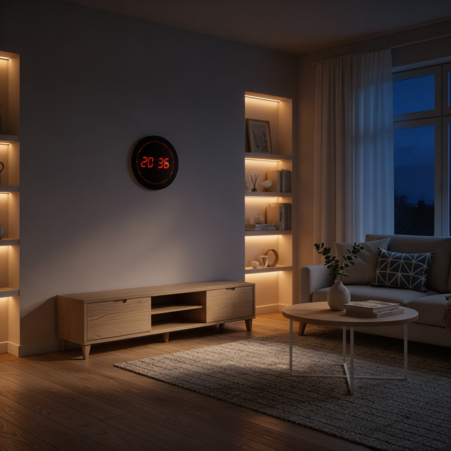 Horloge Murale Numérique – Affichage LED