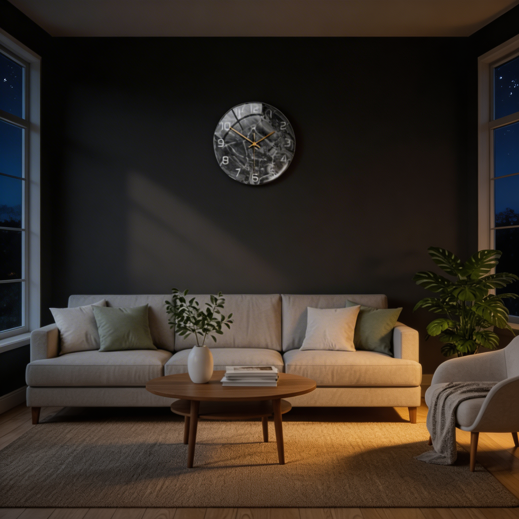 Horloge Murale Silencieuse Effet Marbre – Design Moderne