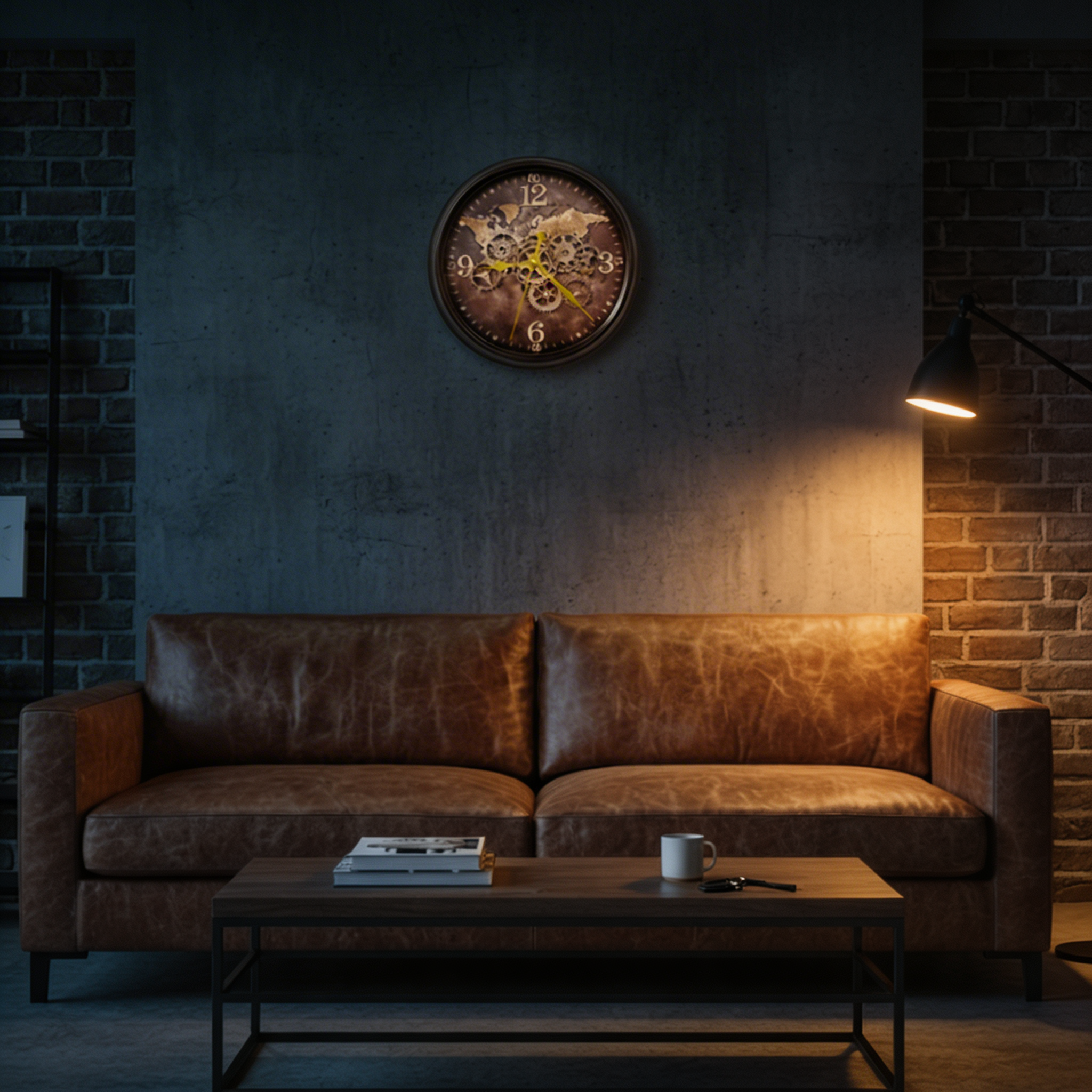 Horloge Murale Mécanique – Design à Engrenages Industriels