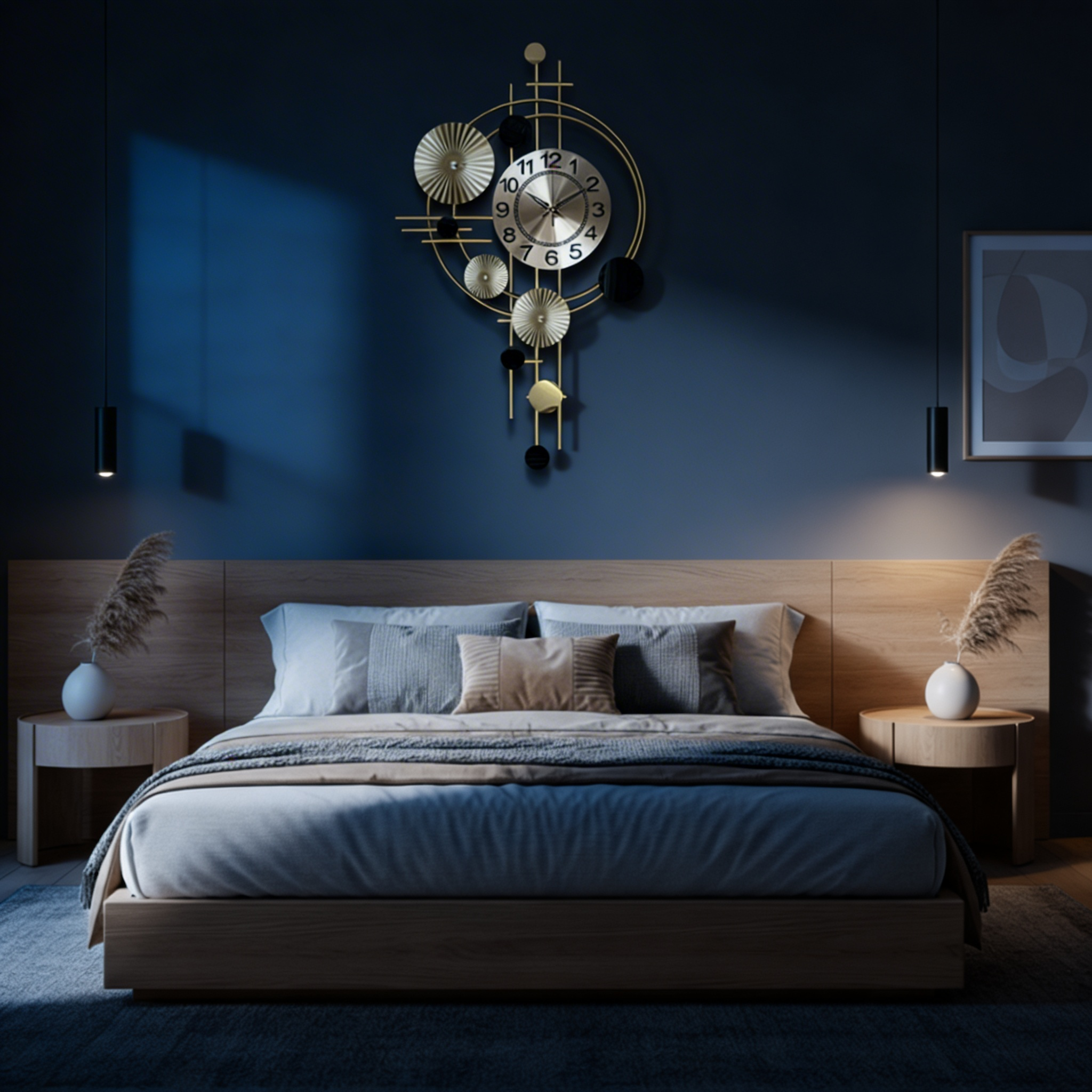 Horloge Murale Design Silencieux Moderne – Cadre Ouvert en Métal