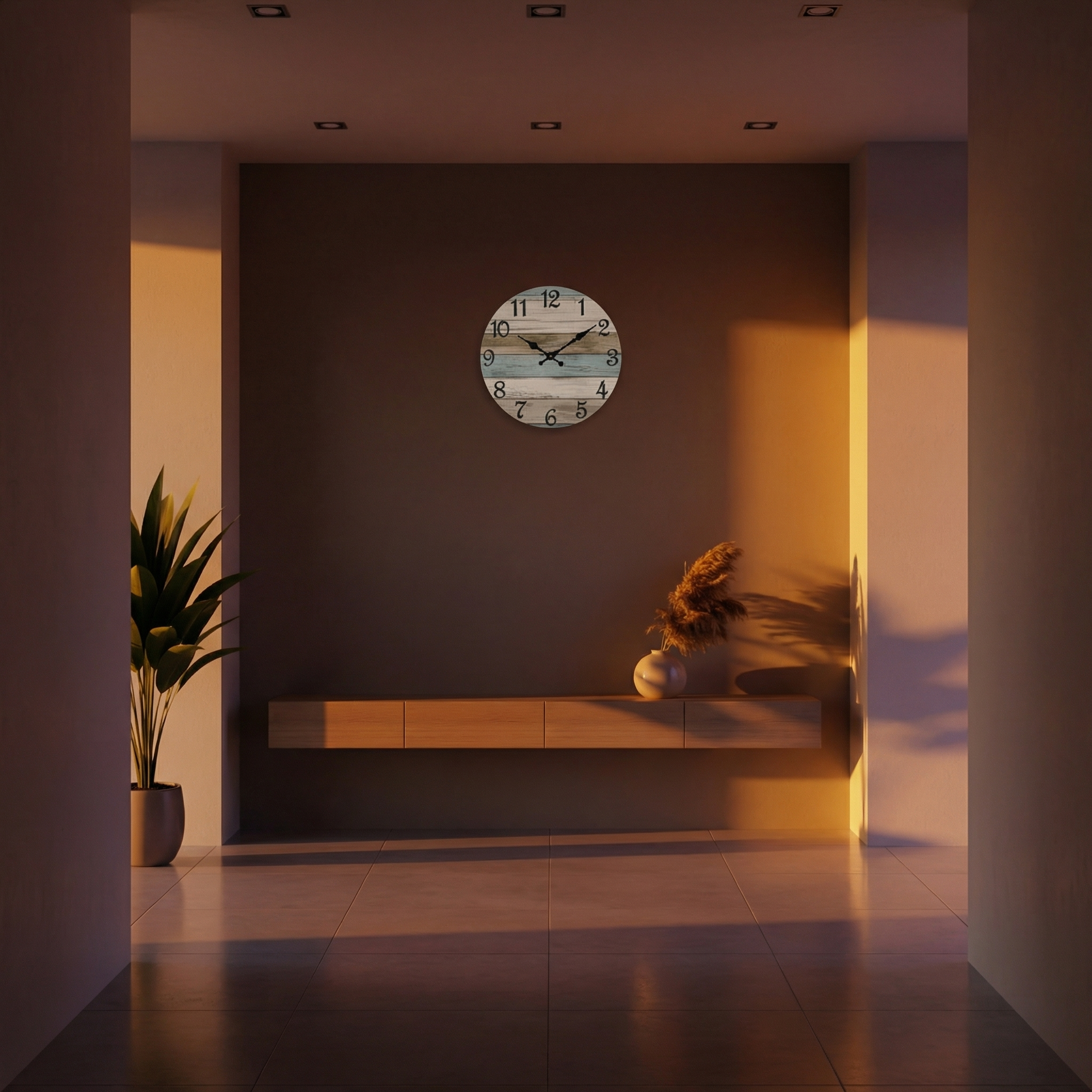 Horloge Murale Ronde Silencieuse - Design Nautique