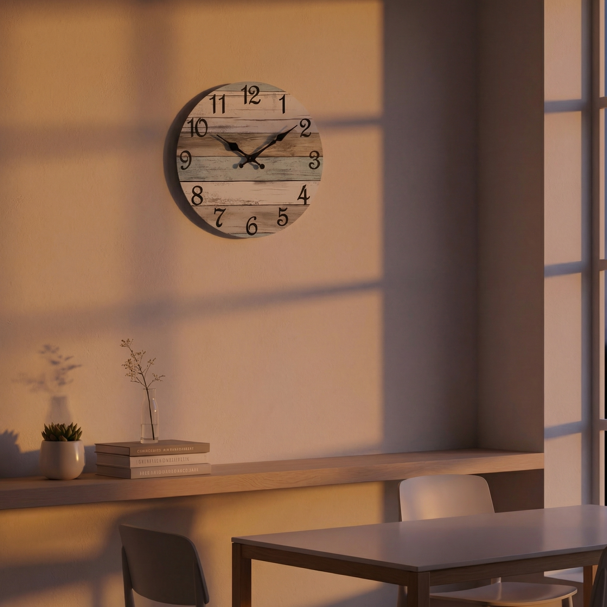 Horloge Murale Ronde Silencieuse - Design Nautique