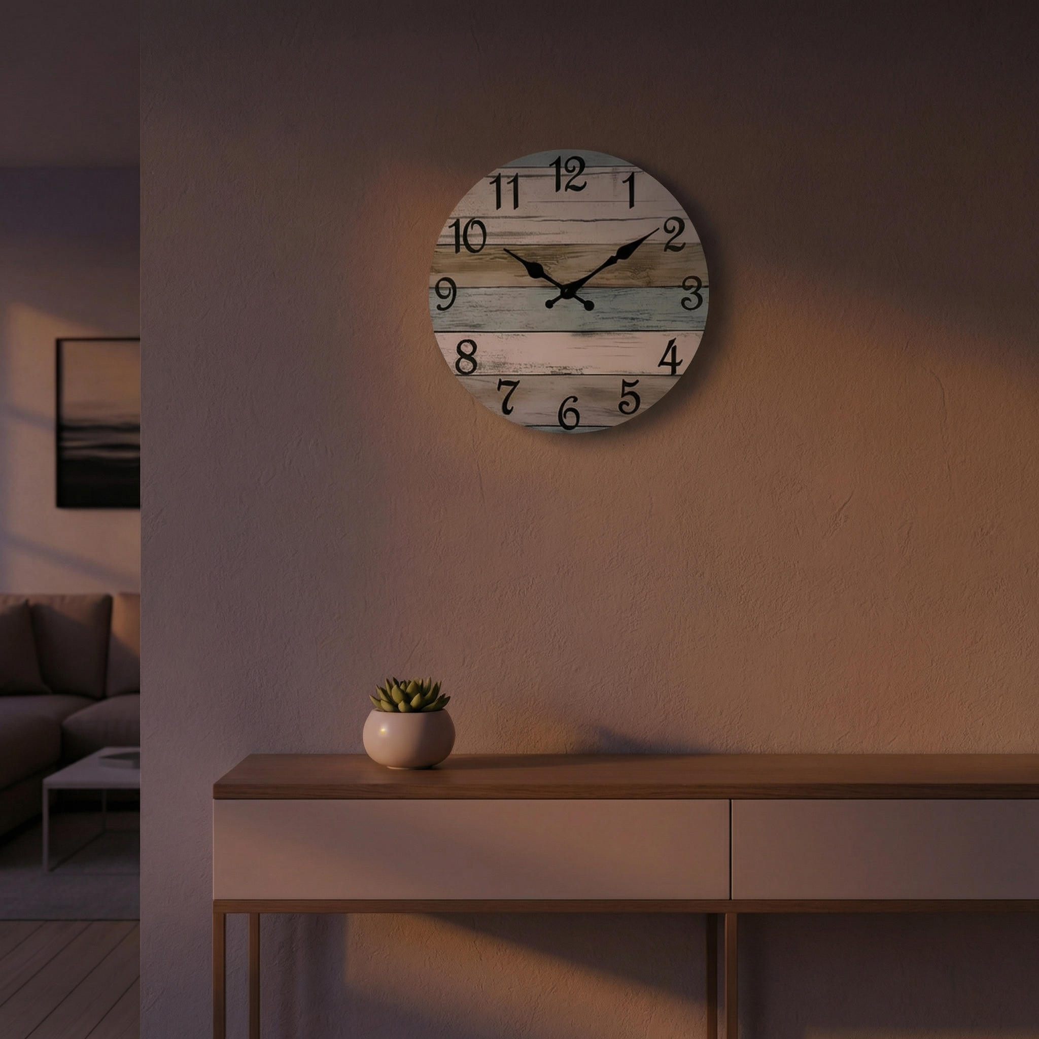 Horloge Murale Ronde Silencieuse - Design Nautique