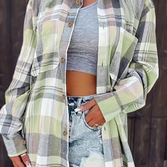 Eva | Kariertes Flanell-Cardiganhemd