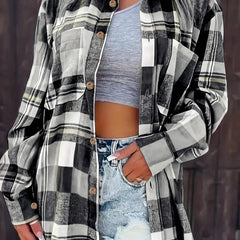Eva | Kariertes Flanell-Cardiganhemd