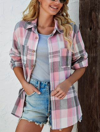 Eva | Kariertes Flanell-Cardiganhemd