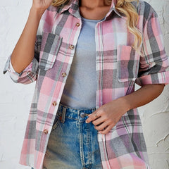 Eva | Kariertes Flanell-Cardiganhemd