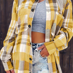 Eva | Kariertes Flanell-Cardiganhemd