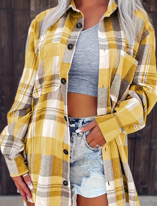 Eva | Kariertes Flanell-Cardiganhemd