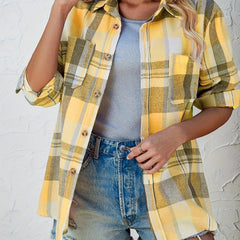 Eva | Kariertes Flanell-Cardiganhemd