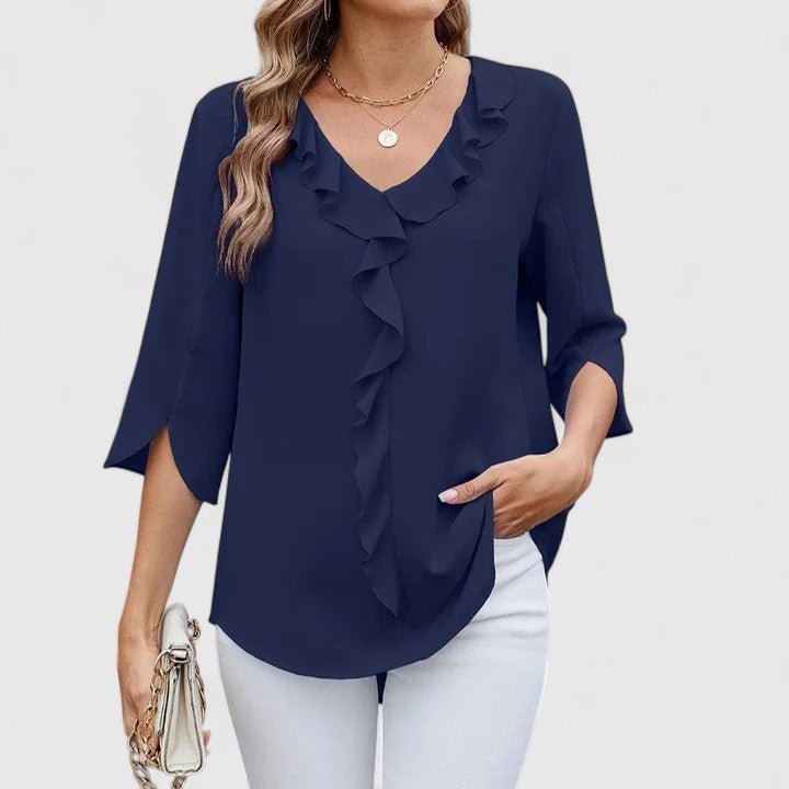 Emilia | Chiffonbluse mit Rüschen für Damen